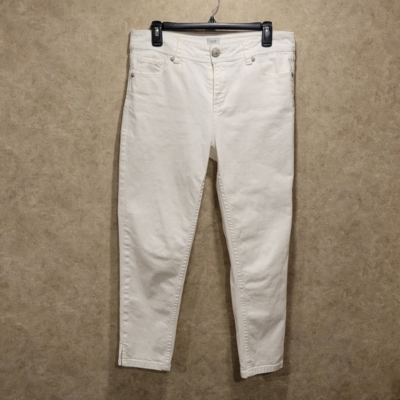 Cache SZ 8 White Embellished Crop Skinny Stretch Jeans - Picture 2 of 12
